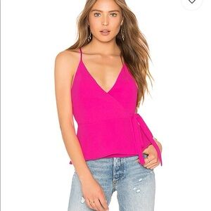 Amanda Uprichard Fuchsia Wrap Blouse‎ Top